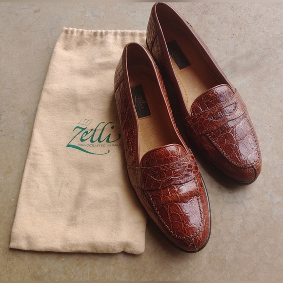 Zelli Palm Beach Genuine Crocodile Cognac Loafer main image 6